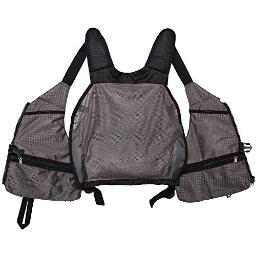 Waxaya Lightweight Fly Fishing Vest with Multi Pockets Adjustable Size Mesh Fishing Backpack for Men and Women - color: Black