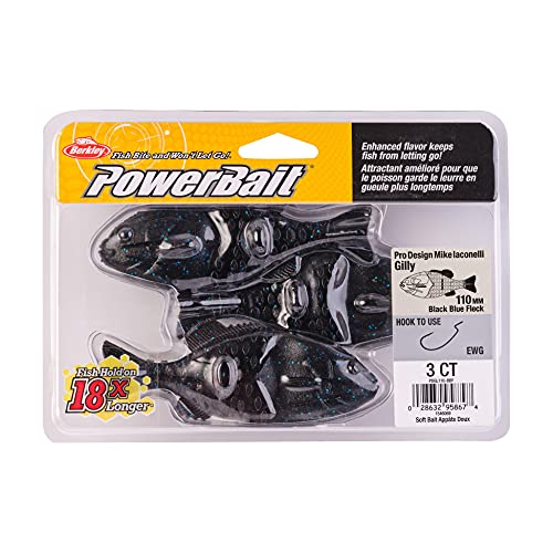 Berkley Powerbait Gilly Fishing Soft Bait - color: Black Blue Fleck, size: 110mm