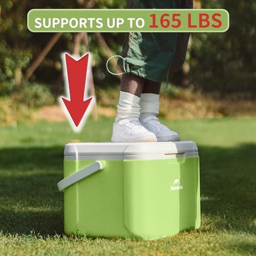 Naturehike 5.3/15/19 QT Hard Cooler, Insulated Ice Chest Box, Portable Ice Retention Cooler for Beach Camping Picnic Fishing Barbecue - color: Green, size: 19QT