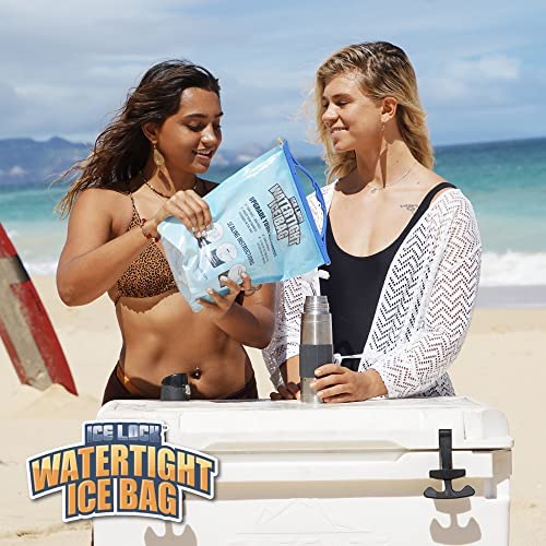 Large Leakproof Ice Bag. Reusable Ice Pack for Cooler - Long Lasting Instant Cooler Ice Packs - Drop in Cubed Ice to Make Cold, Dry Freezer Packs for Coolers - Drink Your Ice When It Melts - size: Large (96 fl oz) / 4 Pack