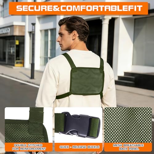 KINGSLONG Running Vest, Chest Bag for Men, Chest Pack, Hiking - color: A-Green