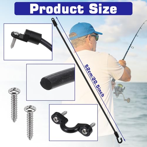 6PCS Rod Strap Holder for Boat, Elastic Deck Mount Connector, High Strength Fishing Rod Straps for Bass Boat Kayak Fishing Truck Equipment(20 Inch)
