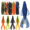 Squid Swimbait Fishing Lures - Tail Octopus Jig Head Glow Soft Plastic Lures - Trout Bass Fishing Baits Kit - color: E-soft worms lures 50pcs 3.15in/0.16oz