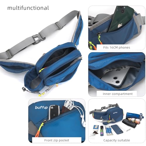 Lightweight Sports Fanny Pack with Bottle Holder,Waist Pack for Hiking,Running,Cycling & Outdoor Adventures (Blue) - color: Blue