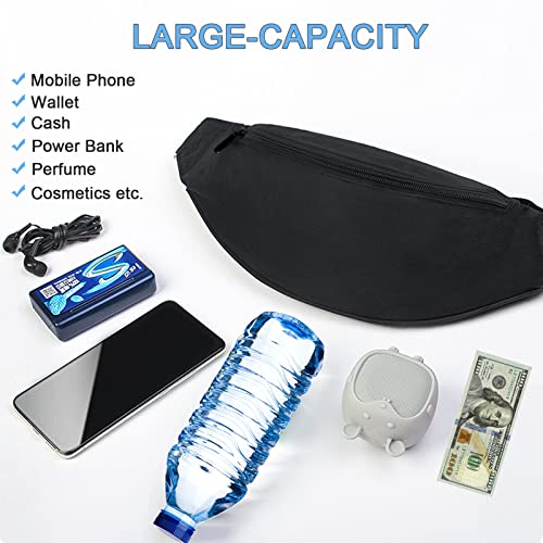Crossbody Fanny Pack for Men&Women,Large Waist Bag & Hip Bum Bag with Adjustable Strap for Outdoors Workout Traveling Casual Running Hiking Cycling - color: Nylon yellow