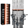 KastKing V15HD Heavy Duty Vertical Fishing Rod Holder – Wall Mounted Fishing Rod Rack, Store 15 Large Rods or Fishing Rod Combos in 18 Inches, Great Fishing Pole Holder and Rack, 1 Pack - color: Black - 1 Pack - Upgraded (Heavy Rod Combo, Store 15 Rods)