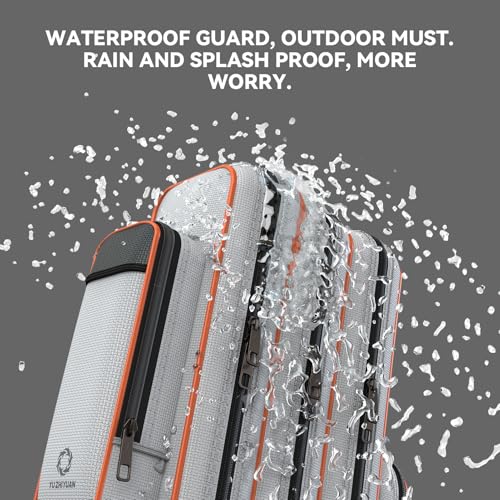 Fishing Rod Case & Bag Triple-Layer - 1680D Oxford, Wire-Reinforced Anti-Deforming, Foldable Portable, Quick-Access Compartments, Fishing Gift for Men Anglers - color: Brown, size: 51.18inch, style: Triple - Layer