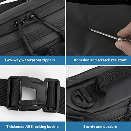 THKFISH Fishing Waist Pack, Fishing Tackle Bag Waterproof Fanny Pack for Women & Men Portable Sling Bag - color: BLACK-REGULAR