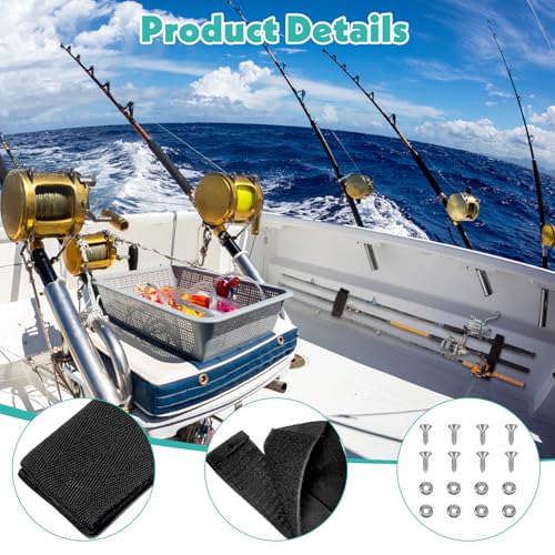showingo 12760-7 Fishing Rod Straps Rod Straps For Boat Deck Boat Deck Rod Holder Set with 10-Inch Handle Strap and 6-Inch Rod Tip Strap