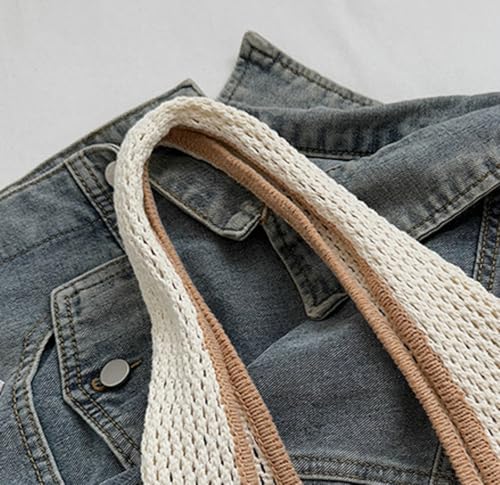 Knitted Beach Shoulder Bag for Women 3D Fish Bohemian Tote Versatile Purse Soft Hobo Handbag for Summer Vacation 2026 - color: B Red