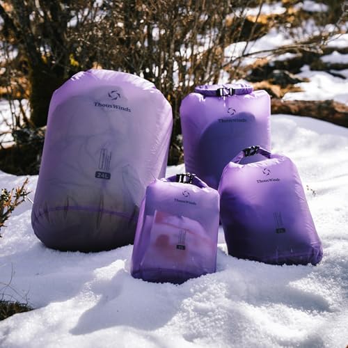 Thous Winds Dry Bag Waterproof, 24L Roll Top Lightweight Dry Sack for Kayaking, Boating, Swimming, Camping, Beach, Travel - color: Lilac, size: 24L