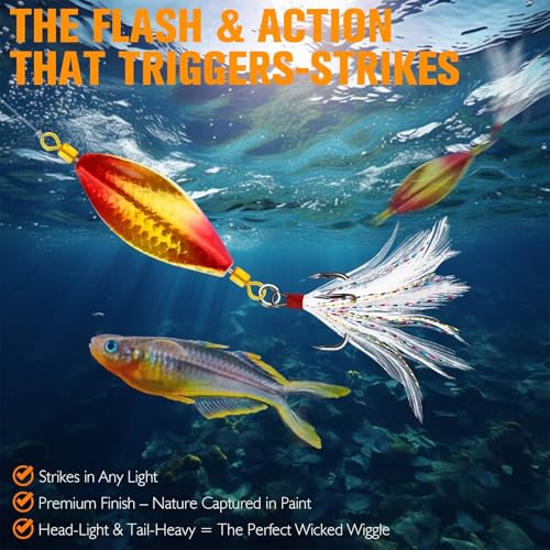 Dovesun 6 pcs Fishing Jigging Spoon Lures for Freshwater Saltwater Casting Spoon with Treble Hook Jig Swivel Hard Metal Spinner Baits for Bass Trout Pike Salmon 1/5oz 1/4oz 3/8oz 1/2oz - color: Size: 5pcs-10G