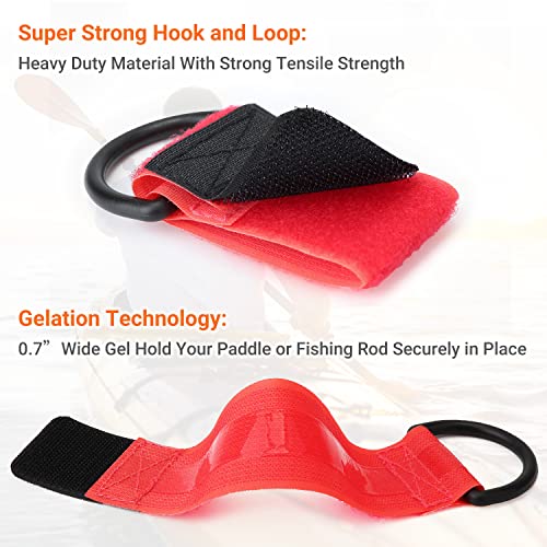 Paddle Leash Safety Rod Bungee Rod Holder Gripping Gear Leash with Innovative Gel Grip to The Paddle or Rod for Kayaking, Canoeing