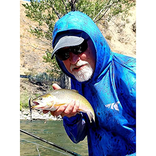 KastKing Men's Hoodie Shirt UPF 50 Long Sleeve Fishing Shirt UV Protection Shirt - color: L:blue Patriot With Neck Gaiter, size: XX-Large
