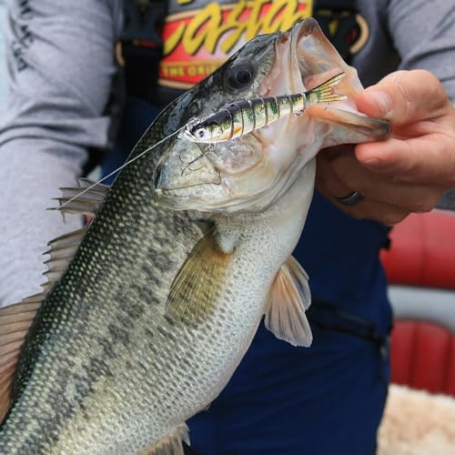 Goture Bass Fishing Lures, Lifelike Jointed Swimbait for Bass Trout Walleye Crappie Pike, Slow Sinking Segment Swimming Bait Fishing Lures for Freshwater and Saltwater, Gifts for Men - color: A:3pcs Bass Lures-5.3in/0.88oz.
