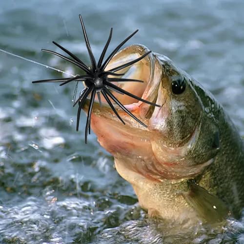 Tentacle Creature Lure Floating Fishing Lures Soft Artificial Baits for Bass Fishing - color: Dark green