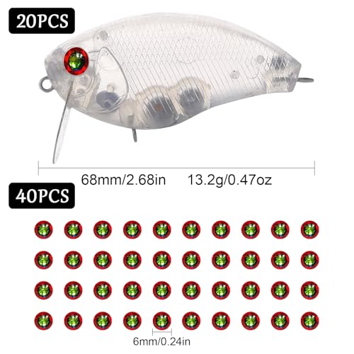 20pcs/25pcs Fishing Blanks Lures Kit Fishing Topwater Unpainted Swimbait Unpainted Crankbaits Hard Baits DIY Lure for Bass Salmon Trout Saltwater and Freshwater - color: 20PCS 2.68″/0.47oz