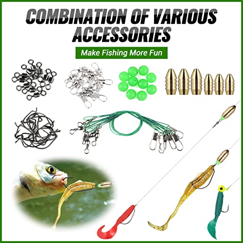 PLUSINNO Fishing Lures, All-in-One Fishing Tackle Box with Tackle Included, Fishing Gear Lure Bait Accessories Kit for Freshwater Bass Trout, Ideal Fishing Gifts for Men, Father & Beginners - color: 102Pcs Fishing Lures Kit