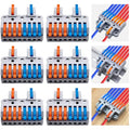 CESFONJER 2-in-8-out Compact Terminal Blocks (6 Sets), Lever Wire Splicing Connectors, 2 Input 8 Output, DIN Rail & Screw Fix, 28-12AWG, Includes Mounts & Screws - color: set3