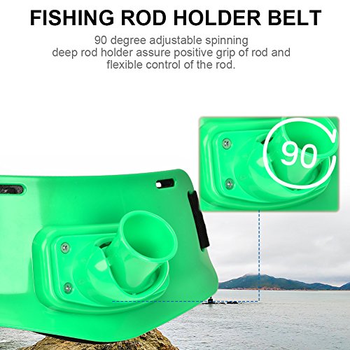 plplaaoo Fishing Belt, Fishing Rod Fighting Belt, Adjustable Waist Fighting Belt, Stand-up Offshore Gimbal Padded Fishing Belt Rod Holder Fish Tackle Accessories 10.6 x 5.3 x 2.9inch, Fishing Belt - color: Green