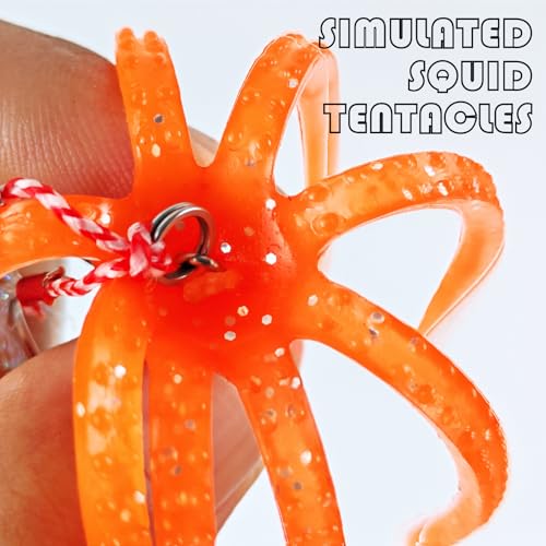 5 Pack Octopus Fishing Soft Lures Swimbait with Skirt Tail Lingcod Rockfish Jigs Baits Trolling Lures for Saltwater Fishing
