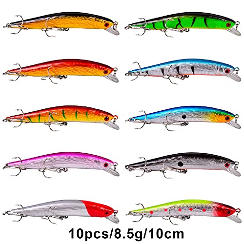 Bass Fishing Lures Kit Set Topwater Hard Baits Minnow Crankbait Pencil VIB Swimbait for Bass Pike Fit Saltwater and Freshwater - color: 480-48pcs