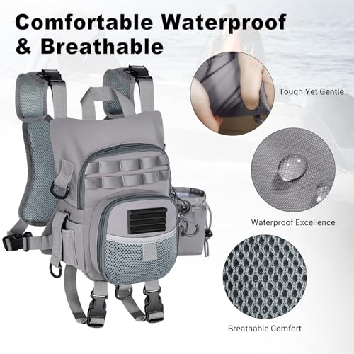Ultimate Lightweight Fly Fishing Chest Pack - Water-Resistant Specialized Gear Storage with Quick-Access Design for Streamside Adventures