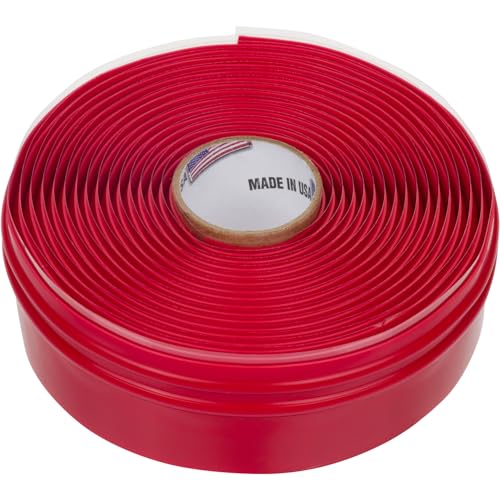 Silicone Rubber Grip Wrap for Tool Handles, Fitness and Sports Equipment - 1.7mm Thick - color: Red