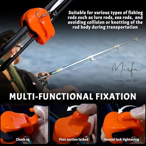 Multifunctional Rod Holder, Portable Takedown Beach Fishing Rod Holder, Auto Fixed Tackle Ties Cable, for organizing and Protecting Fishing rods, Suitable for Fishing rods Rubber Pole Clips