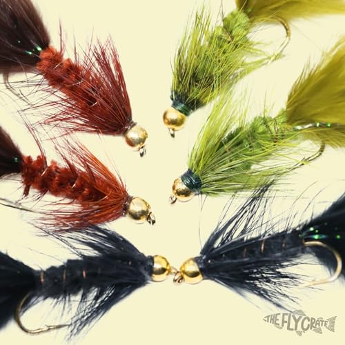 The Fly Crate Woolly Bugger Flies for Trout Fly Fishing Assortment - Streamer Fly Fishing Flies