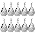 Alwonder 10 Pack Spinner Blades with Ball Bearing Swivels Tail Spinner Spinnerbait Lure Making Supplies Bass Lures Soft Lures - color: #3.5 Hammered Colorado Blades, Silver, 10pcs