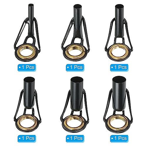 PATIKIL Fishing Rod Tip Repair Kit Stainless Steel Pole Ring Guide Replacement for Saltwater Freshwater Fishing - color: Golden, size: 2-6mm