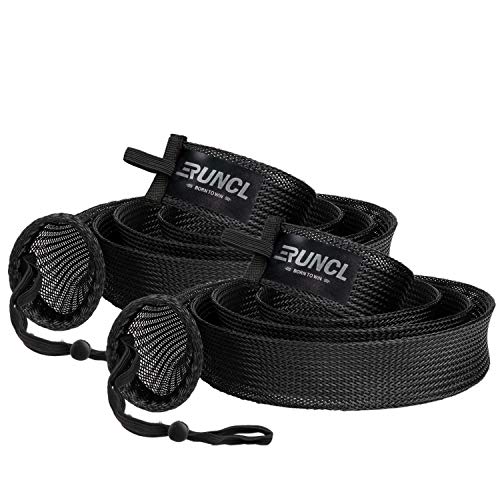 RUNCL Fishing Rod Sleeves & Reel Bags, Spinning/Casting Rod Socks & Spinning/Baitcasting Reel Covers - Protection Solution, Space Saver, Perfect Storage - Fishing Pole Sleeves & Reel Pouch (2 Pack) - color: Spinning Rod Sleeves*2pcs,(Black)