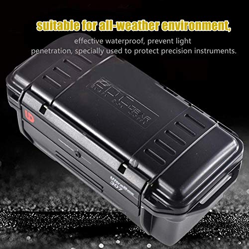Tbest Outdoor Waterproof Shockproof Airtight Survival Box Storage Container Case Carry Box Black Dry Storage Box for Fishing Camping Hiking Outdoor Activities - color: C