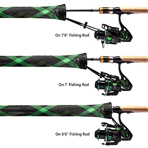 BASSDASH Casting Spinning Fishing Rod Sleeves Protective Rod Socks for Fishing Poles Up to 7-1/2ft - color: Mixed Color - 4pcs, size: For Spinning Rod up to 7-1/2 ft