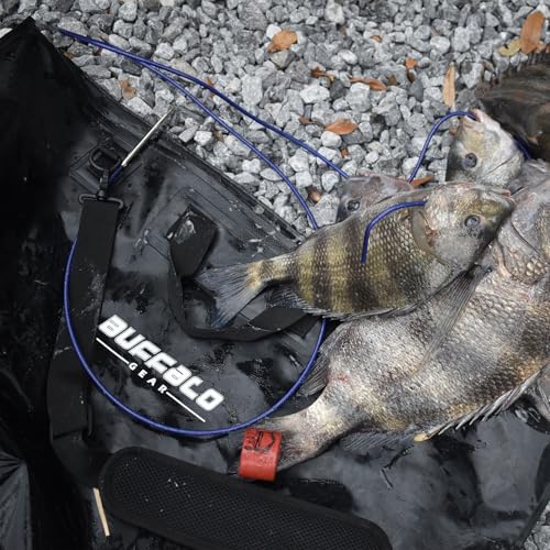 Buffalo Gear Fish Tournament Weigh in Bag for Bass Fishing, Heavy Duty Fish Bag for Caught Fish Waterproof,Leakproof,Puncture Resistant - color: Black-32×19.7in Upgraded
