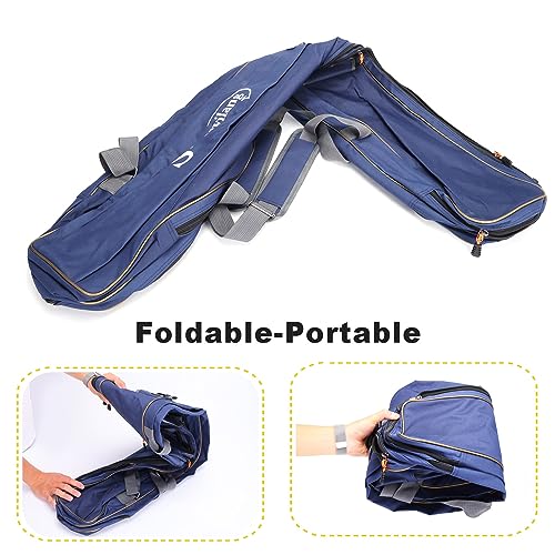 Sougayilang Fishing Rod Case, 3 Layers Organizer Pole Storage Bag Fishing Rod and Reel Carrier Organizer for Travel-135cm/53in-Blue - color: Blue-Length: 135cm/53in