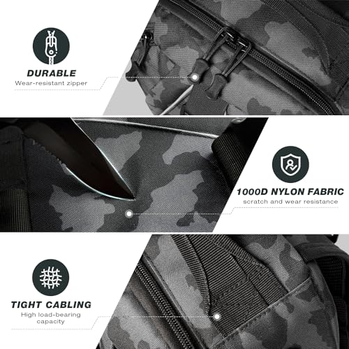 Ghosthorn Fishing Backpack Waterproof Tackle Bag Sling Bag Gift - color: Black Camouflage, size: Large