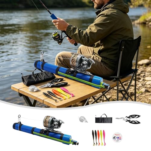 Catapult Fishing Rod, Portable Handheld Fishing Rod Kit, 2026 Upgrade Compact Sling Shot Fishing Reel, Compact Casting Fishing Set with Reel & Accessories - size: A