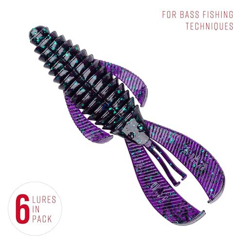 Strike King Rage Bug Fishing Lure, Soft Plastic Grub, Unique Design, Subtle Action - color: Junebug