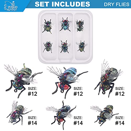 YZD Realistic Fly Fishing Dry Wet Nymph Trout Flies Topwater Lures for Freshwater Saltwater High Simulation Hand Tie Lure Kits - color: 21-A-03