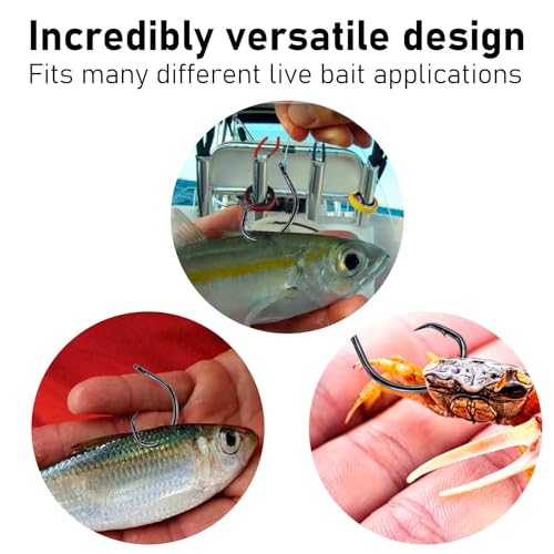 Dr.Fish 30 Pack Circle Hooks 3X Strong in-Line for Saltwater & Freshwater, Live Bait Non-Offset Fishing Hooks for Striper, Catfish, Mackerel, Bass, Tuna - size: #8/0-30 Pack