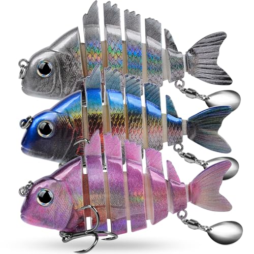 Crankbait Fishing Lure Pike Muskie Lures Lifelike Multi Jointed Swimbait Segement Hard Minnow Bait Treble Hook - color: HS078ABC-3pcs/set
