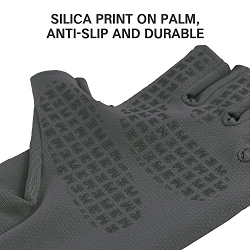 Unisex UV Protective Fingerless Gloves UPF 50+ Summer Sun Glove for Outdoor Fishing Cycling Hiking Driving Kayaking - color: Charcoal, size: Small