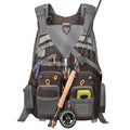 Gonex Fly Fishing Vest for Men Women, Comfortable Adjustable Fishing Vest with Multi-Pockets Reflective Stripes - color: Dark Brown