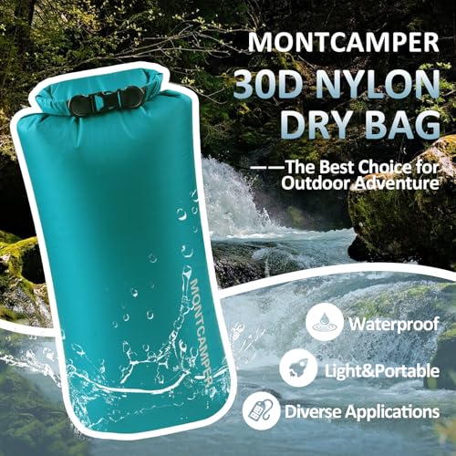 Waterproof Dry Bag 20L – 30D Nylon Roll Top Dry Sack with PU Coating, Lightweight Water-Resistant Storage for Kayaking, Camping, Hiking, Fishing & Beach (Turquoise Blue) - color: Turquoise blue, size: 20L