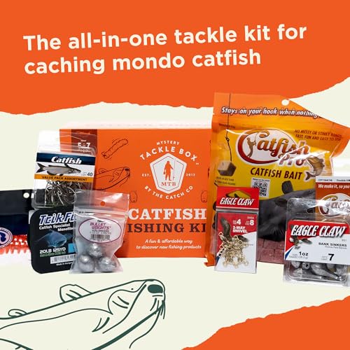 Mystery Tackle Box Catfish Fishing Kit - 5-7 Baits for Catfish - Includes Decal