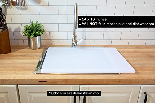 Thick XL 24x18 Plastic Cutting Board 0.75 Inch Thick, Extra Large NSF for Food Service - color: White, size: 24"L x 18"W