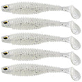 MAFIMOEA 40/30/25Pcs Paddle Tail Swim Baits Lures Fishing Soft Plastic Lure Kit for Bass Trout Walleye Crappie 6.5cm 7.5cm 10.5cm - color: White, size: 4.13IN/10.5CM - 20PCS
