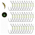 KANAMA Luminous Live Shrimp Hooks - High Carbon Steel Fishing Hooks Saltwater Corrosion Resistant Barbed Strong Hooks Freshwater Shrimp Walker, Ideal for Bass, Groupers, Pike, Catfish & More - size: L ×30